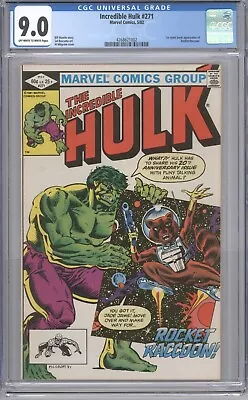 Buy Incredible Hulk #271 1st Comic Book Appearance Of Rocket Raccoon CGC Graded 9.0 • 180.79£
