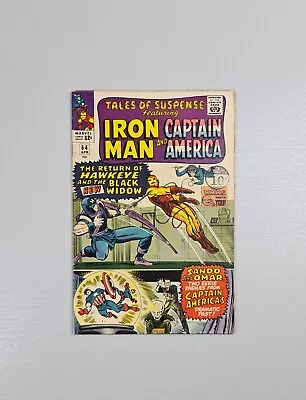 Buy Marvel Comics - Tales Of Suspense Issue 64 - Iron Man And Captain America - 1965 • 49.99£