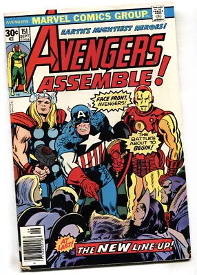 Buy AVENGERS #151-1976-MARVEL-comic Book-New Lineup • 22.14£