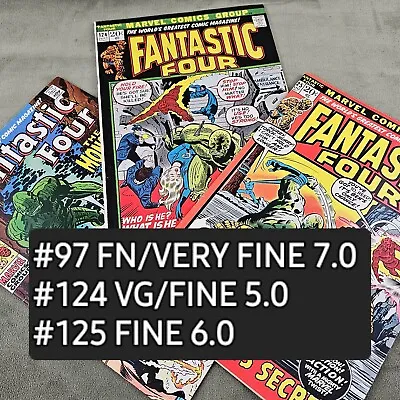 Buy #97,124,125 FANTASTIC FOUR  Marvel Comics 1970-1972 Monster Lost Lagoon Trilogy • 31.38£