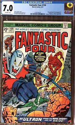 Buy Fantastic Four 150 Graded 7.0/Wedding Of Crystal And Quicksilver/ Re:9/10/74 🤗 • 55.97£
