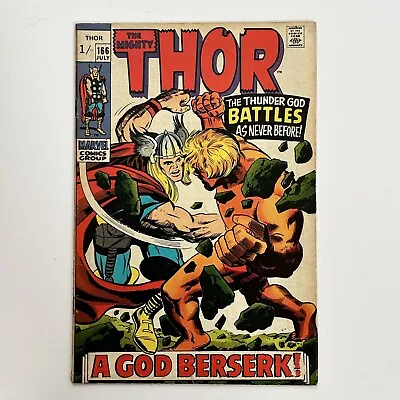 Buy Thor #166 1969 VG+ 2nd Appearance Of HIM (Adam Warlock) Pence Copy • 48£