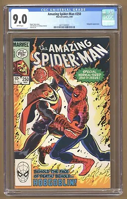 Buy Amazing Spider-Man 250 (CGC 9.0) Hobgoblin Appearance 1984 Marvel Comics S442 • 54.72£
