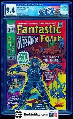 Buy Fantastic Four 113 Cgc 9.4 White Pages 8/71 💎 Unpressed Nice As Our 9.6 • 280.69£