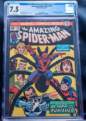 Buy AMAZING SPIDER-MAN #135 (1974) - CGC 7.5 - 2nd Appearance Of The PUNISHER • 235£