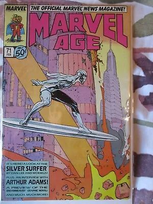Buy MARVEL AGE Silver Surfer #71 MOEBIUS Comic 50c USA RARE Book Vintage 1989 N/M 9+ • 65£