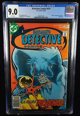Buy Detective Comics #474 Cgc 9.0 Key 1st App Deadshot Appearance DC 1977 Bronze Age • 157.52£