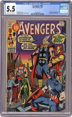 Buy Avengers #92 CGC 5.5 1971 4168780002 • 87.38£