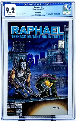 Buy RAPHAEL #1 CGC 9.2 WP TEENAGE MUTANT NINJA TURTLES 2ND PRINT 1987 Eastman Laird • 115.93£