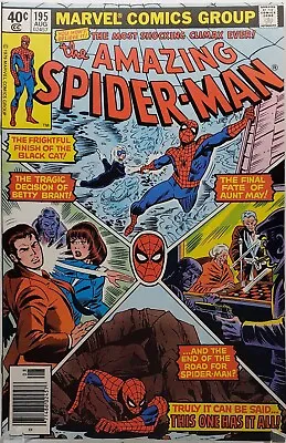 Buy AMAZING SPIDER-MAN #195 Origin Of Black Cat 2 Nd App (1979) VF/NM • 31.93£