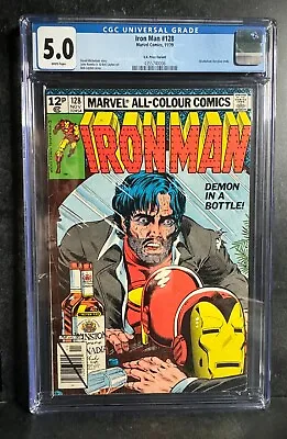 Buy IRON MAN #128 - CGC 6.5 -Marvel Comics 1979 -   DEMON IN A BOTTLE  - UK Variant • 129.95£