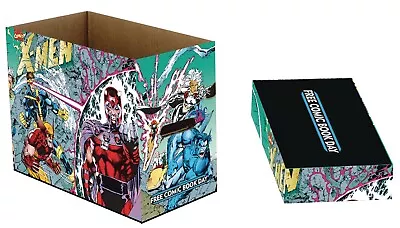Buy FCBD X-MEN JIM LEE 1990 Printed Comic Short Box Storage Marvel LOT OF 4 NEW • 77.20£