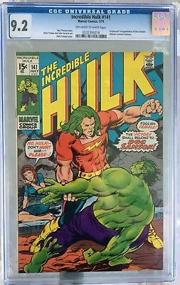 Buy Incredible Hulk #141 (1971) CGC 9.2 -- O/w To White; 1st & Origin Of Doc Samson • 1,023.42£