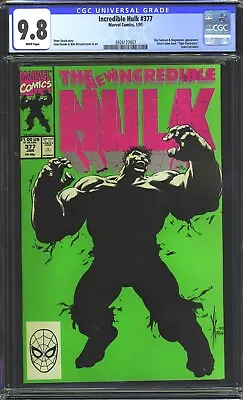 Buy Incredible Hulk #377 CGC 9.8 NM/MT Amazing Cover! 1st Professor Hulk Marvel 1991 • 94.05£