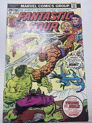 Buy Fantastic Four #166 If Its Tuesday, This Must Be The Hulk! Marvel 1975 FN Thing • 26.91£