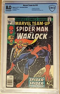 Buy ~MARVEL TEAM-UP #55~ (1977)  Spider, Spider On The Moon!  ~CBCS 8.0~ • 27.58£