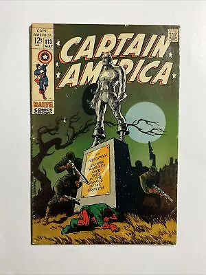 Buy Captain America #113 (1969) 7.0 FN Marvel Silver Age Key Issue Avengers App • 79.30£