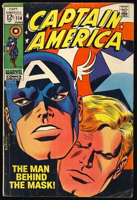 Buy CAPTAIN AMERICA #114 1969 RED SKULL COSMIC CUBE  Man Behind The Mask  AVENGERS • 7.99£