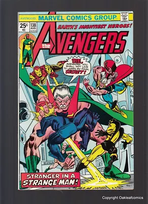 Buy Avengers 138 Marvel 1975 VF Iron Man Captain America Thor Strange Man! • 11.99£