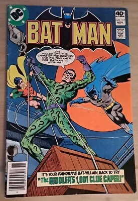 Buy Batman #317 Scarce Cents Copy 1979 Riddler Cover Bagged/ Boarded Free Uk P&p Fn+ • 11.95£
