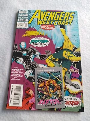 Buy Avengers West Coast Vol 2 Annual #8 (1993)  Marvel Comics With Trading Card Vg • 3.60£