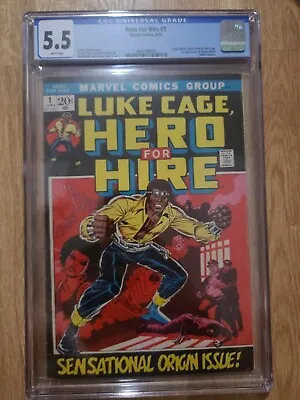 Buy Hero For Hire #1 CGC 5.5 White Pages 1st Luke Cage Marvel Comics 1972 • 282.83£