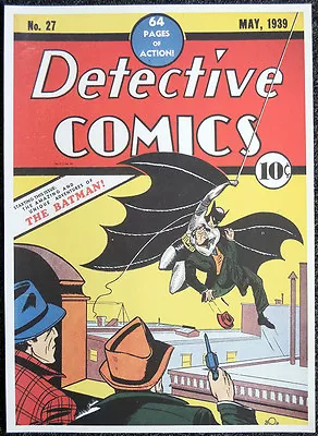 Buy The Batman Repro Poster Detective Comics #27 Bob Kane 1939 Cover . Dc Comics D4 • 12.99£