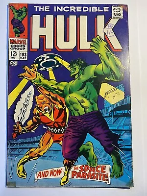 Buy INCREDIBLE HULK, THE #103 Silver Age Marvel 1968 Solid FN+ • 24.95£