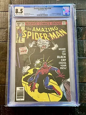 Buy Marvel Comics Amazing Spider-man #194 1st Black Cat CGC 8.5 • 252.99£