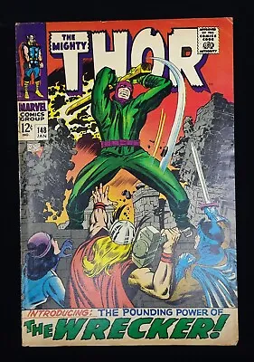 Buy Thor 148 -- Key Origin Of Black Bolt!! 1st Wrecker -- Kirby Art!! G/vg (3.0) • 38.38£