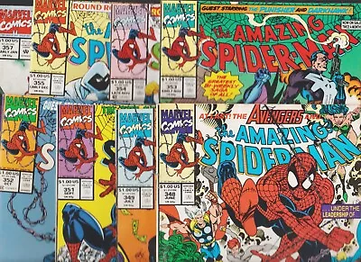 Buy Amazing Spider-man 343, 348, 349, 351-355, 357, 358 Lot Of 10 Copper Punisher • 59.14£
