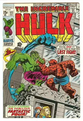 Buy Incredible Hulk #122 6.5 // Battle Of Hulk Vs The Fantastic Four Marvel 1969 • 49.25£