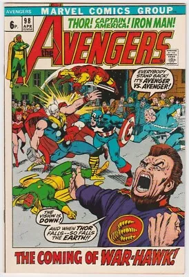 Buy AVENGERS #98 (Marvel 1972) Windsor-Smith Art  8.0 (VFN) • 40£