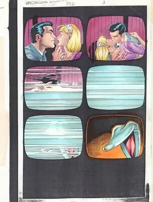 Buy Spectacular Spider-Man #256 P.1 Color Guide Art - Kissing On TV - By John Kalisz • 23.65£