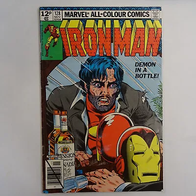 Buy IRON MAN #128 Demon In A Bottle! - Marvel Comic 1979 Bob Layton Cover - VGC (CX) • 65£