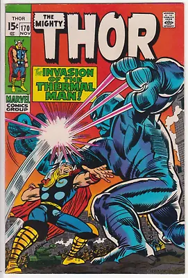 Buy The Mighty Thor #170, Marvel Comics 1969 VF- 7.5 Lee And Kirby. 1st Thermal Man • 31.98£