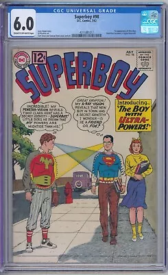 Buy Superboy 98 CGC Graded 6.0 FN 1st Ultra Boy DC Comics 1962 • 120.60£