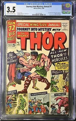 Buy Journey Into Mystery Annual #1 CGC 3.5 Jack Kirby Cover 1st Hercules & Zeus 1965 • 162.07£