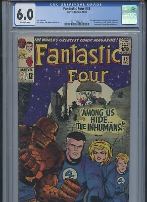 Buy Fantastic Four #45 1965 CGC 6.0 (1st App Of Lockjaw/the Inhumans) • 205.56£