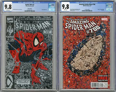 Buy 1990 Spider-Man 1 Silver & 2013 Amazing Spider-Man 700 CGC 9.8 • 157.69£