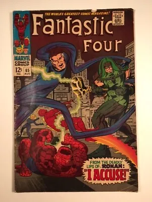 Buy 1966 Marvel Fantastic Four #65. 1st Ronan!  Kree Supreme Intelligence! • 18.37£