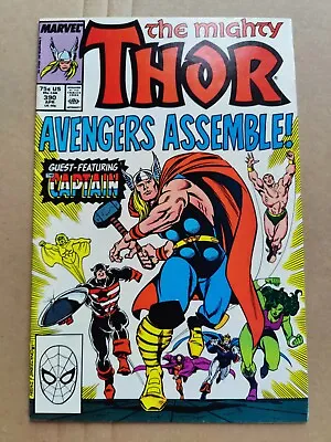 Buy Mighty Thor #390 Marvel VF- 1988 1st Time Captain America Lifts Thor's Hammer • 11.04£