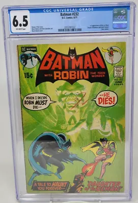 Buy Batman #232 ~ Dc 1971 ~ Cgc 6.5 Fn+ ~ 1st Ra's Al Ghul • 444.07£