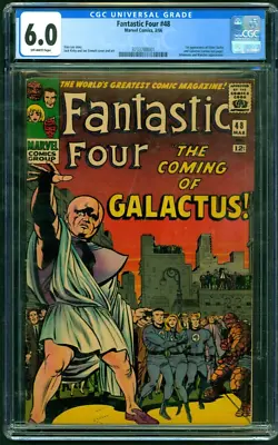 Buy Fantastic Four 48 Cgc 6.0 Ow Pages Marvel Silver Age 1st Silver Surfer Galactus • 1,971.03£