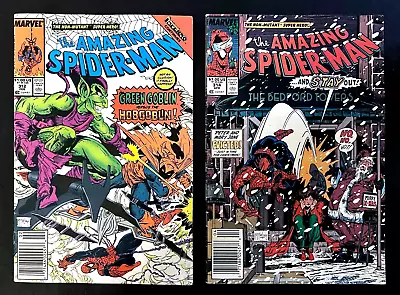 Buy AMAZING SPIDER-MAN Lot #312, 314 Newsstand Green Goblin McFarlane Marvel 1988 • 15.82£
