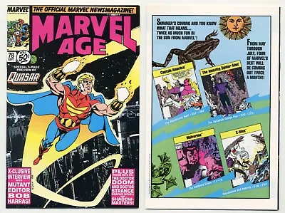 Buy Marvel Age #78 (NM+ 9.6) High Grade QUASAR PREVIEW Dr Doom Doctor Strange 1989 • 11.24£