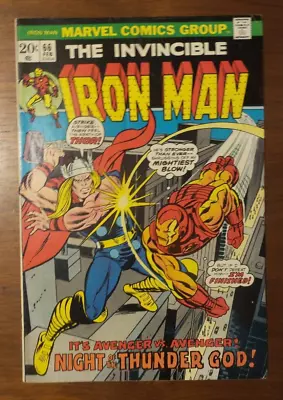 Buy Iron Man #66 (1974) Thor Appearance, Classic Gil Kane Battle Cover • 16.98£