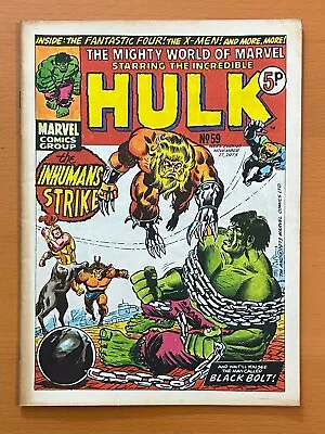 Buy Mighty World Of Marvel #59 RARE MARVEL UK 1973. Stan Lee. FN+ Bronze Age Comic • 11.21£