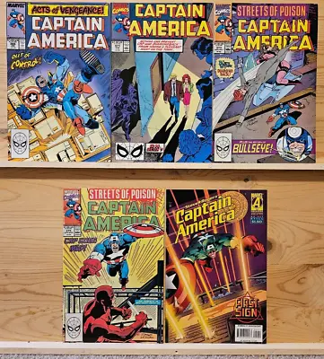 Buy Captain America (1st Series) 5 Comic Lot: #366, 371, 373, 375, 449 Marvel • 3.94£