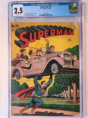 Buy Superman # 19 Dc 1942 Cgc 2.5 Burnley Cover Shuster Art • 539.68£